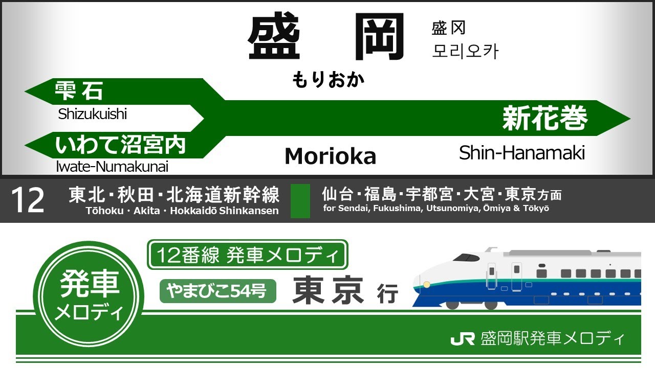 JR盛岡駅発車メロディ「ダイジョウブ」(小田和正)