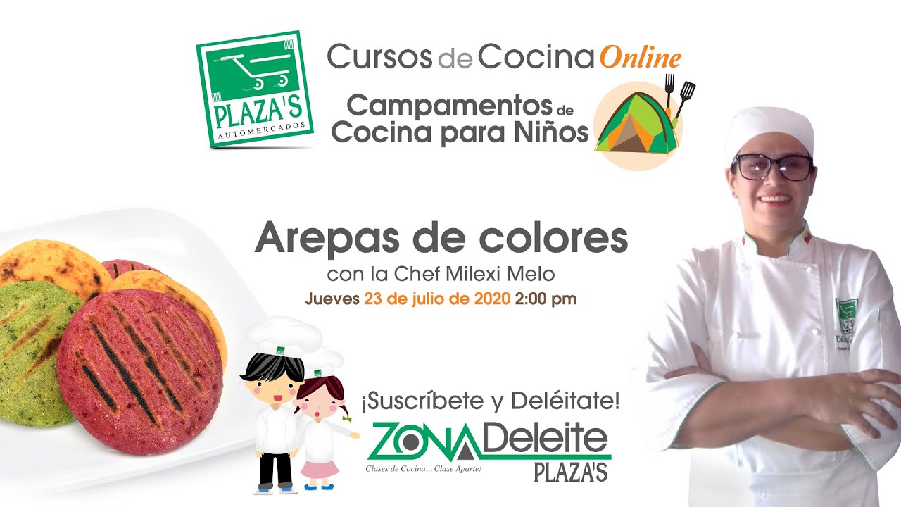 Campamento de Cocina para Niños Online - Arepas de colores
