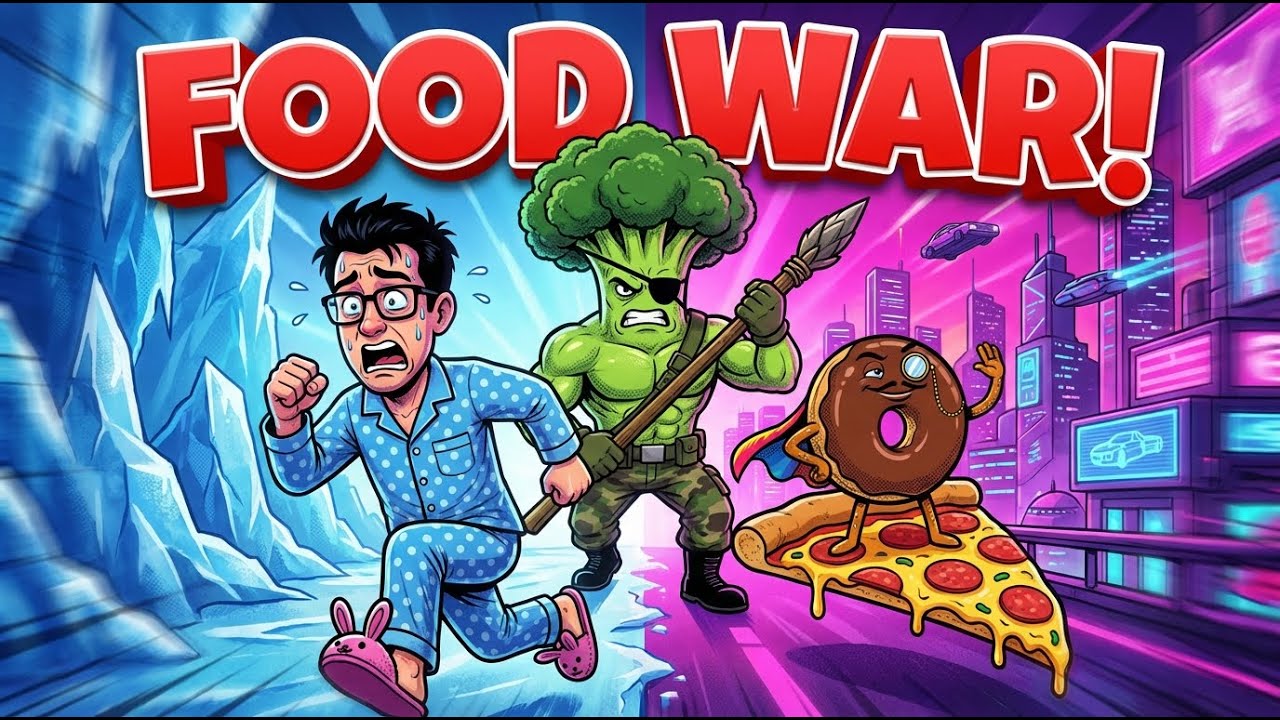 Битва здоровой и вредной еды! 🥦⚔️🍕 Внутри холодильника #sleepytalesmelodies
