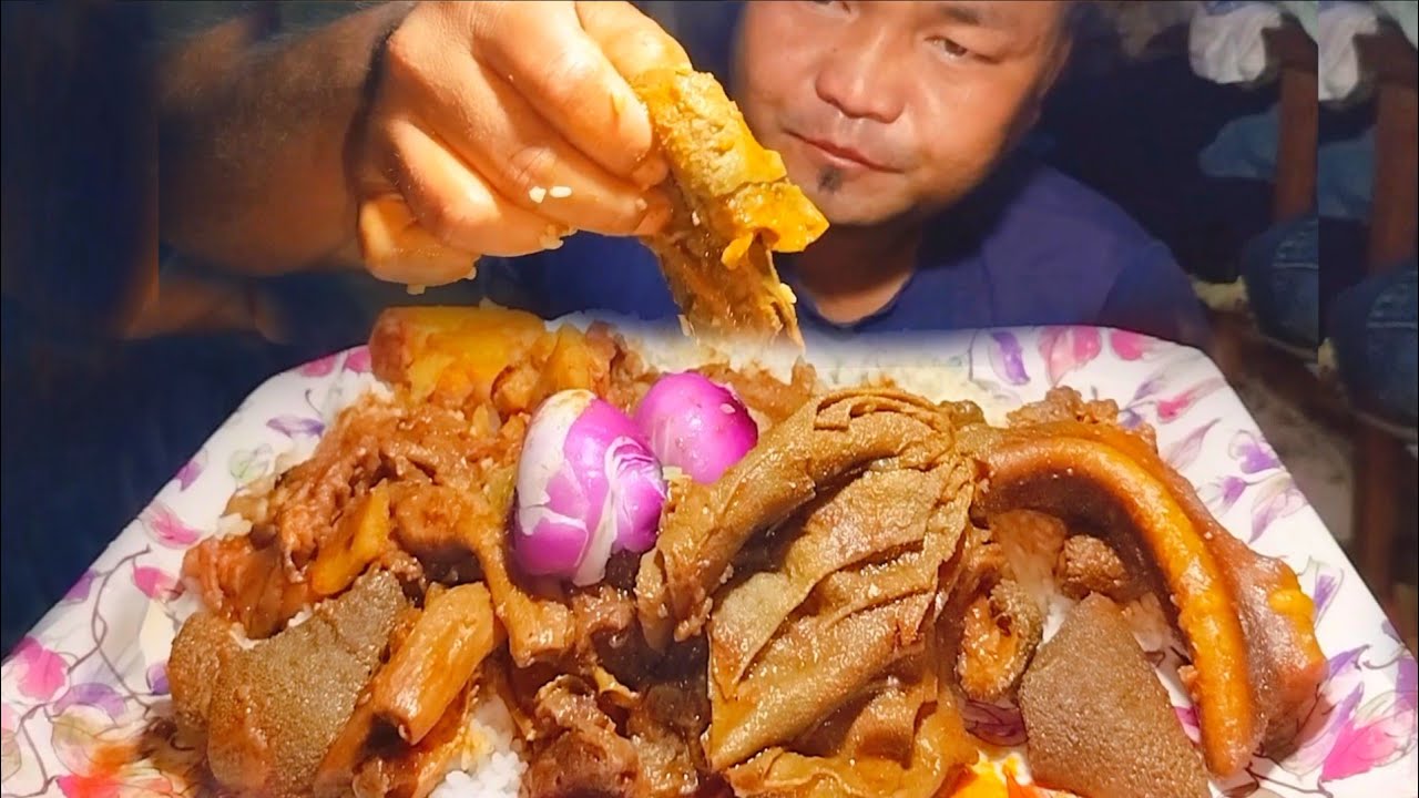 DELICIOUS BEEF INNARDS INTESTINE LIVER 🔥 ASMR MUKBANG 🔥