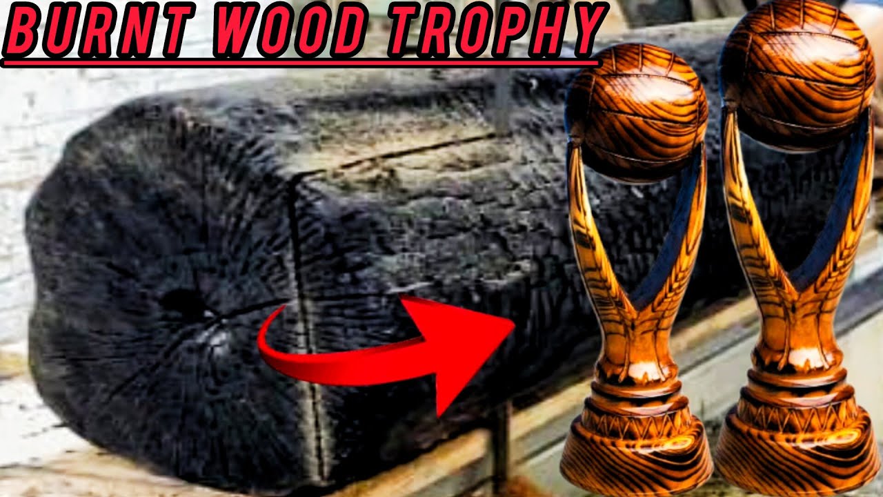 A Beautiful Burnt Wood Trophy : How To Make A Wooden Trophy  : Unique Design Trophy .