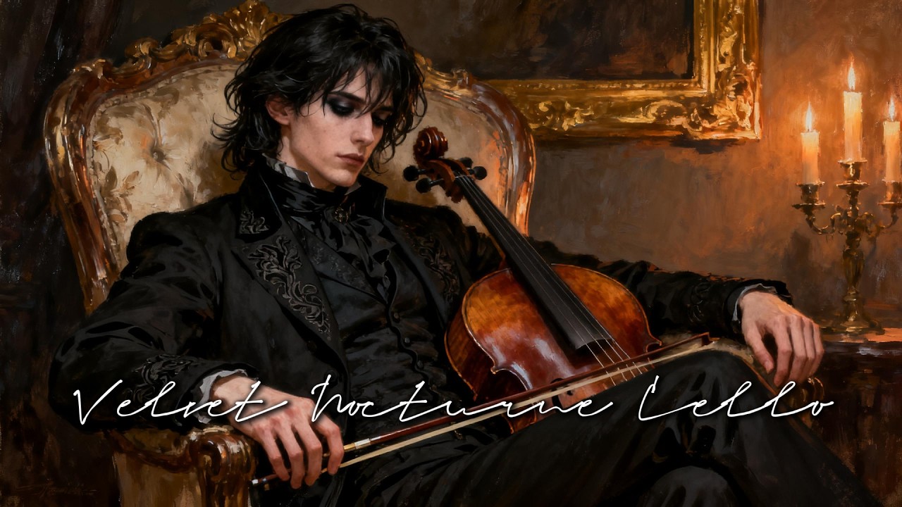 The Midnight Scholar | Dark Cello Nocturne by the Firelight