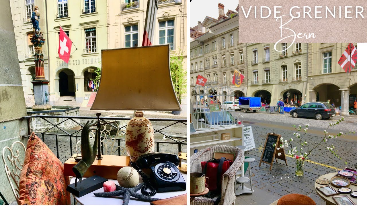 ANNUAL FLEA MARKET AT THE BEAUTIFUL ARCADES OF THE OLD TOWN IN BERN SWITZERLAND | 4K