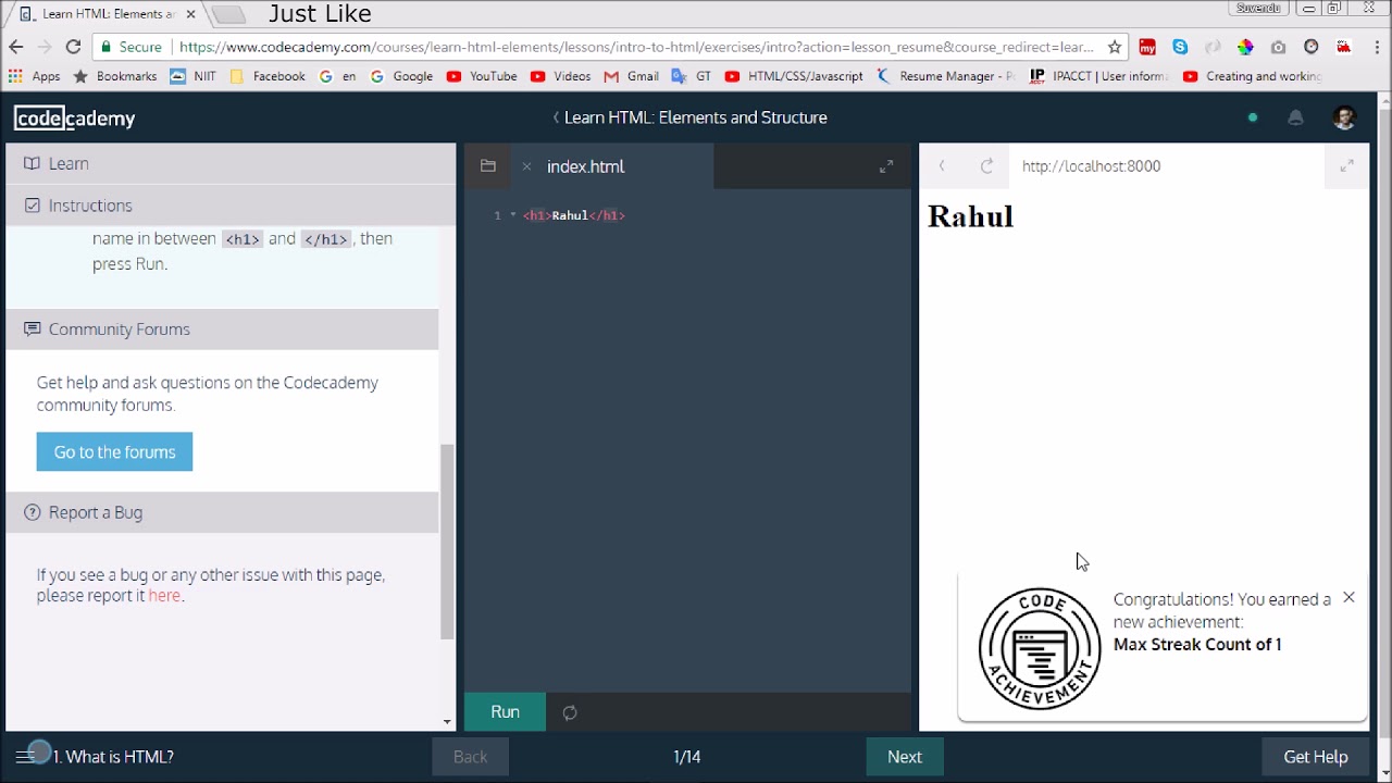 Easy way to learn and practice Programming language in (Codecademy.com)