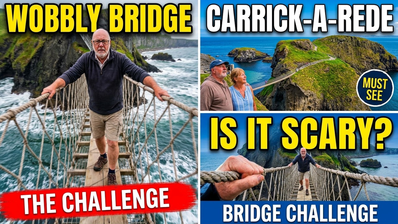 We CROSS the WOBBLY Carrick-a-Rede rope bridge