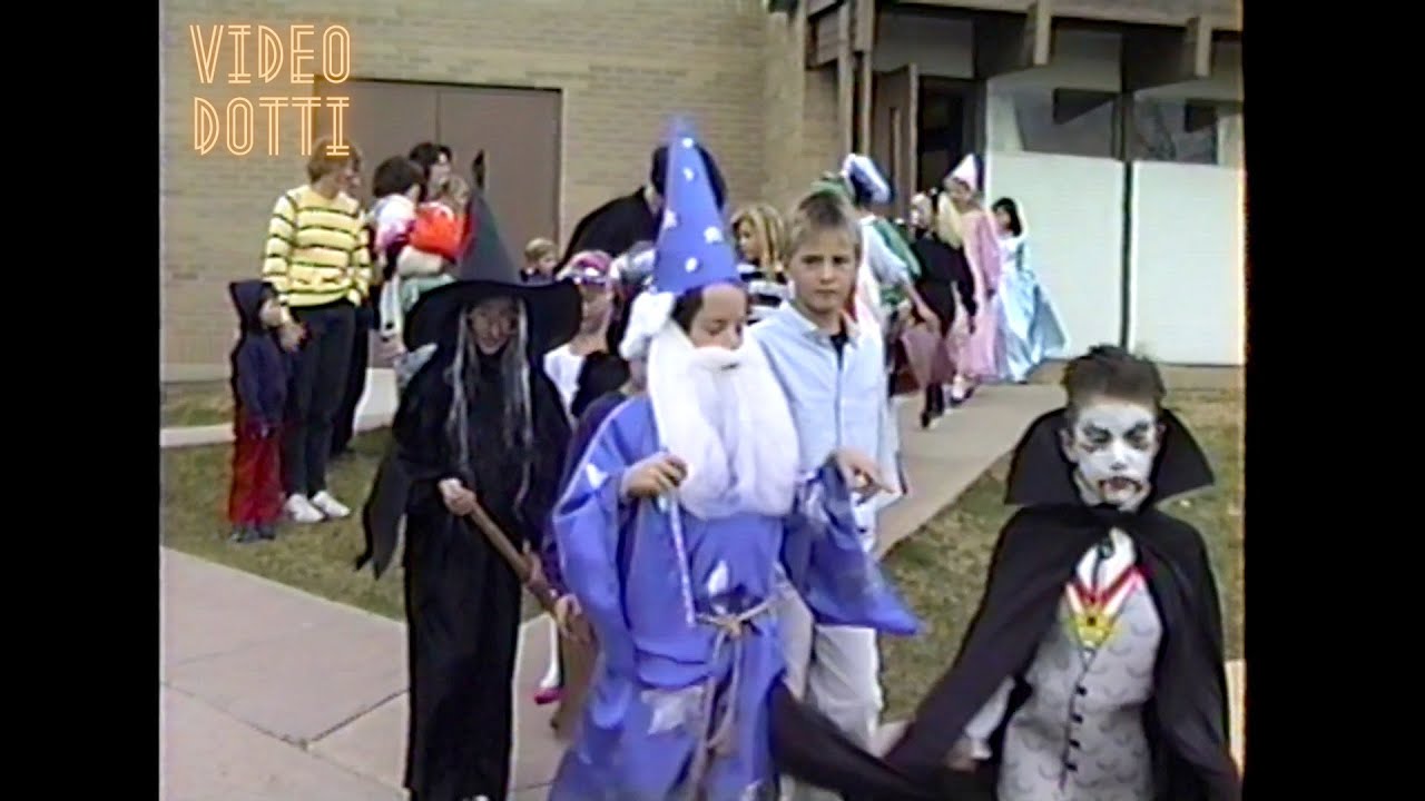 1980s Sandburg Elementary School Halloween Parade & Party - Popular 80s Costumes in 1989