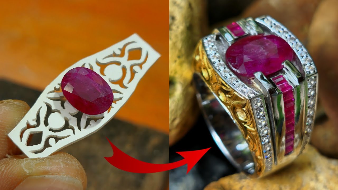 Custom ruby men's ​​ring - jewellery making at home