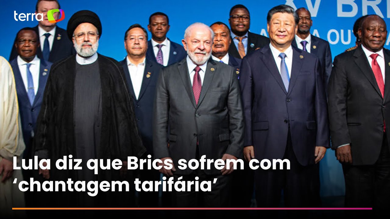 Sem citar EUA, Lula diz que pa&iacute;ses do Brics s&atilde;o 'v&iacute;timas' de pr&aacute;ticas ilegais e chantagem tarif&aacute;ria