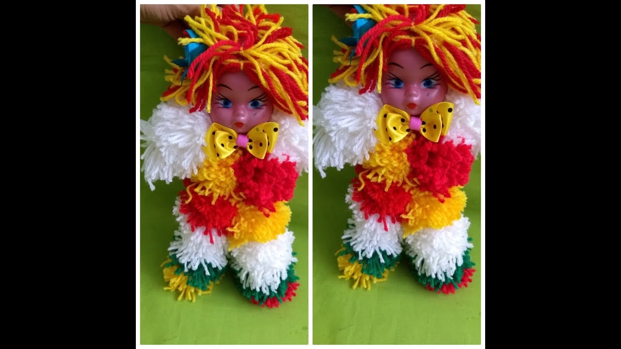 Boneca de lã|boneca Emília de lã passo a passo Cida reis