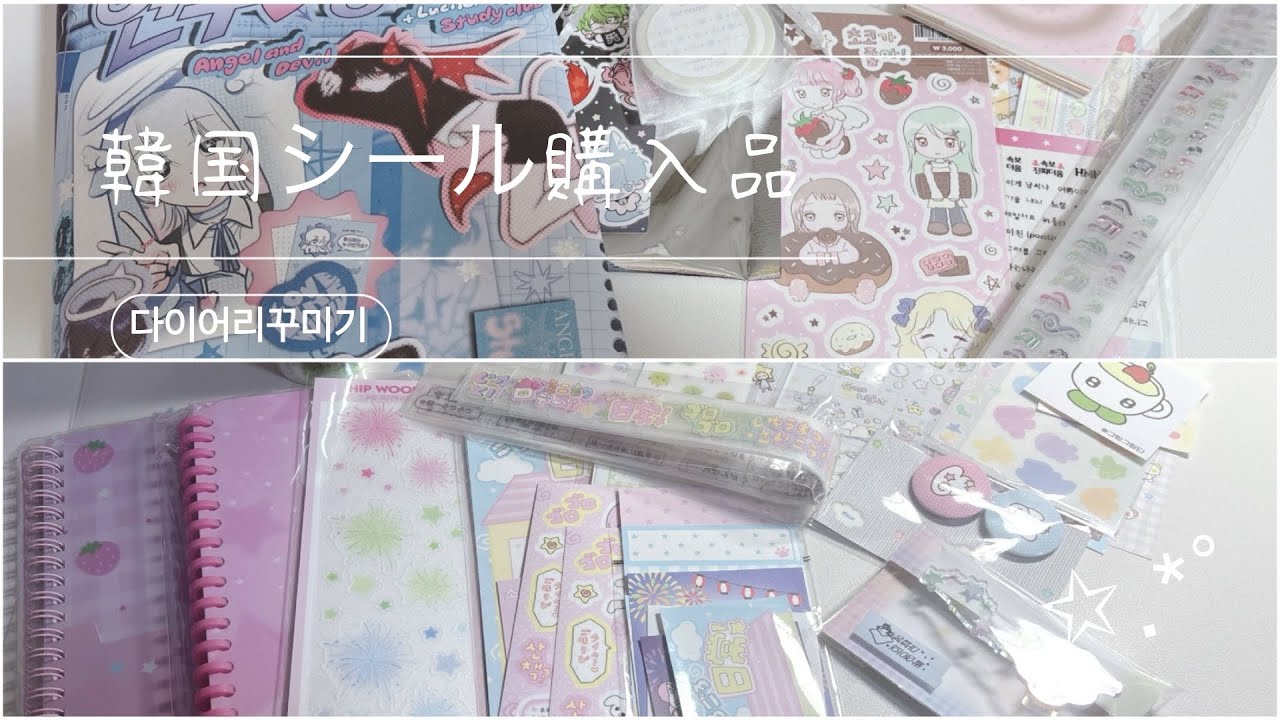 韓国シール大量購入品...♪*ﾟ 手帳デコ ‖ 韓国シール ‖ 다이어리꾸미기 ‖ 다꾸 ‖ 다꾸러 ～.｡☆