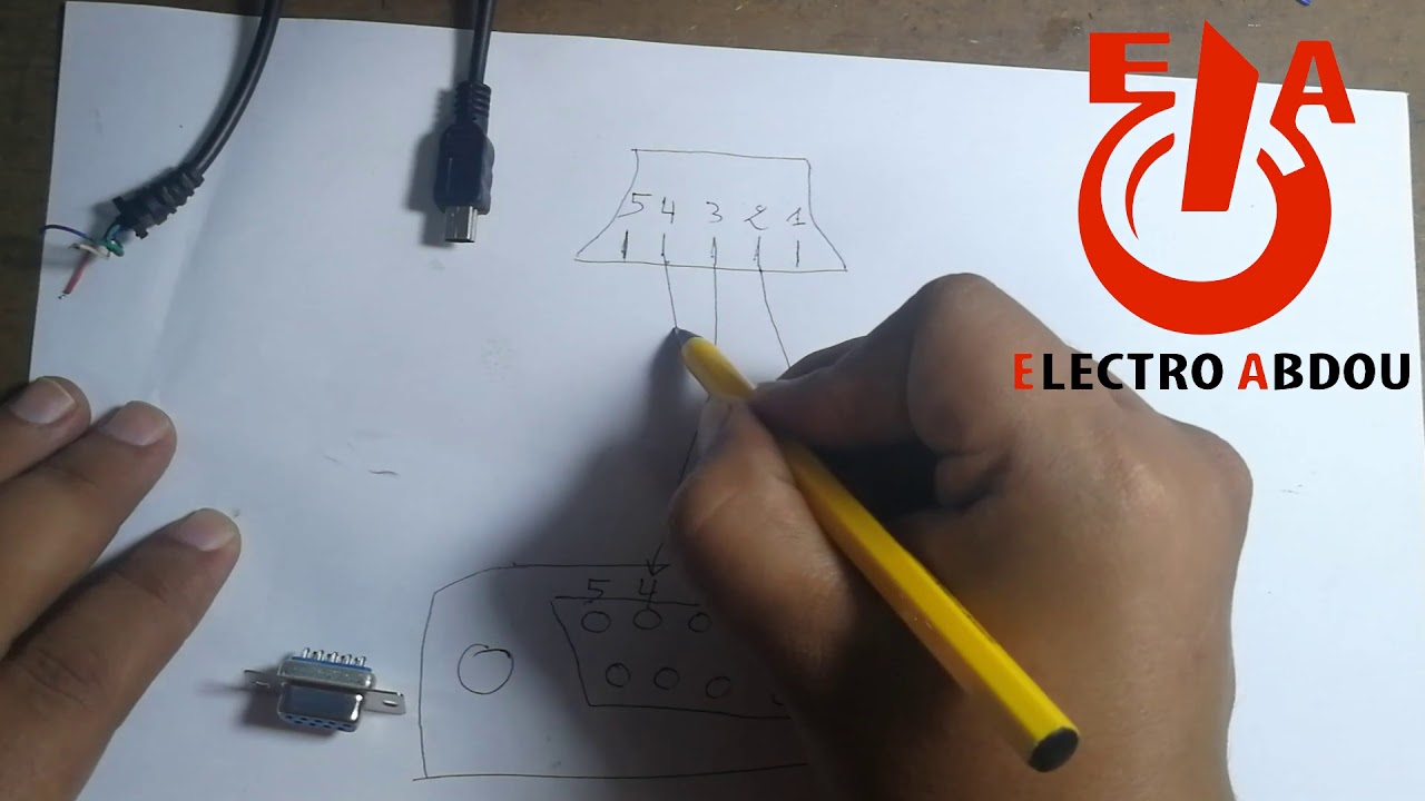USB MINI V3 TO RS232 DB9 طريقة صنع كابل الفلاش