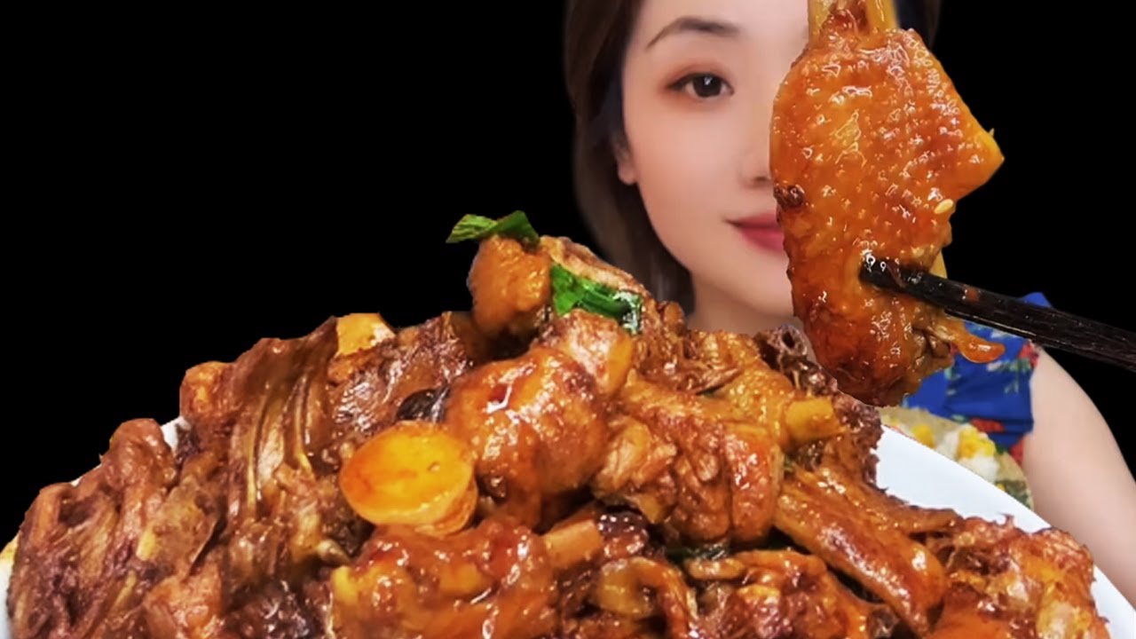 EATING CHINES FOOD | BRAISED CHICKEN & FRIED RICE