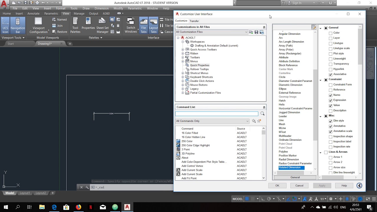 Autocad ตั้งค่าเส้นบอกขนาดแบบใช้ได้ทุกสเกล แบบที่ 1 ใช้ Overall Scale