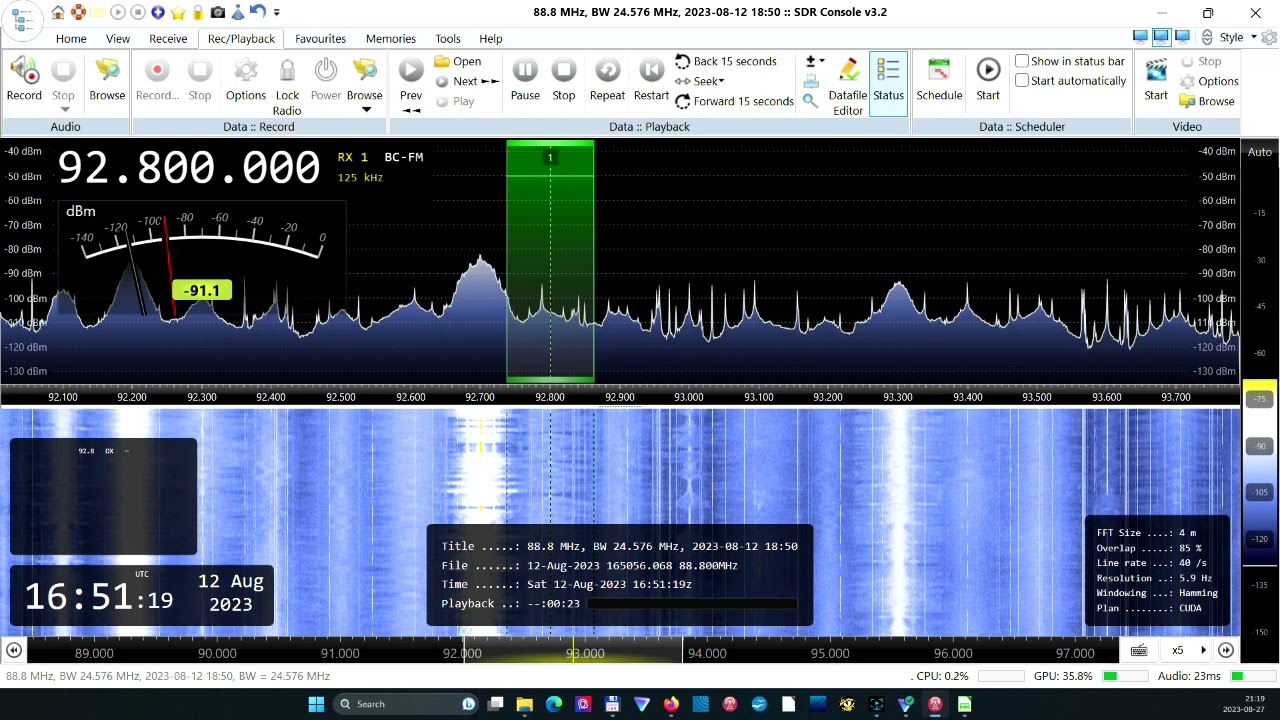 92.8MHz Radio Bresse, France, VOID,2023-08-12.