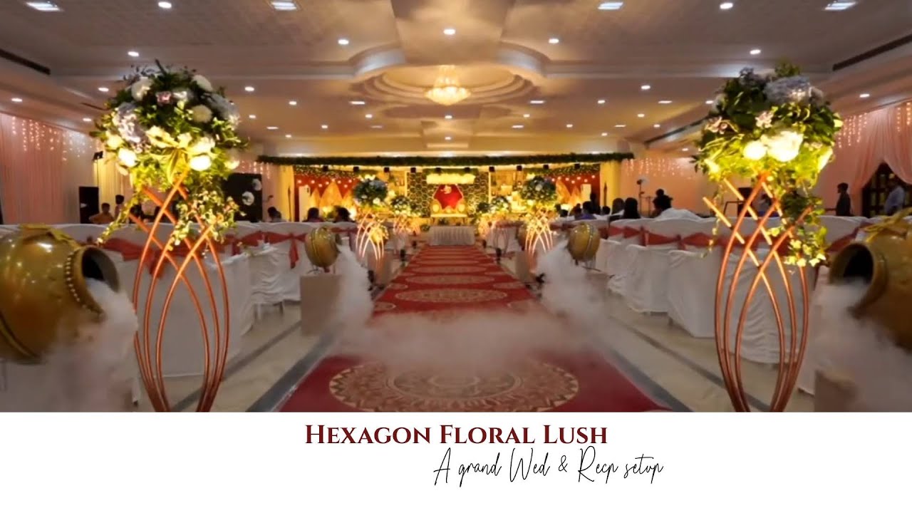 Hexagon Floral Lush Wedding Décor | Brindhavan Auditorium
