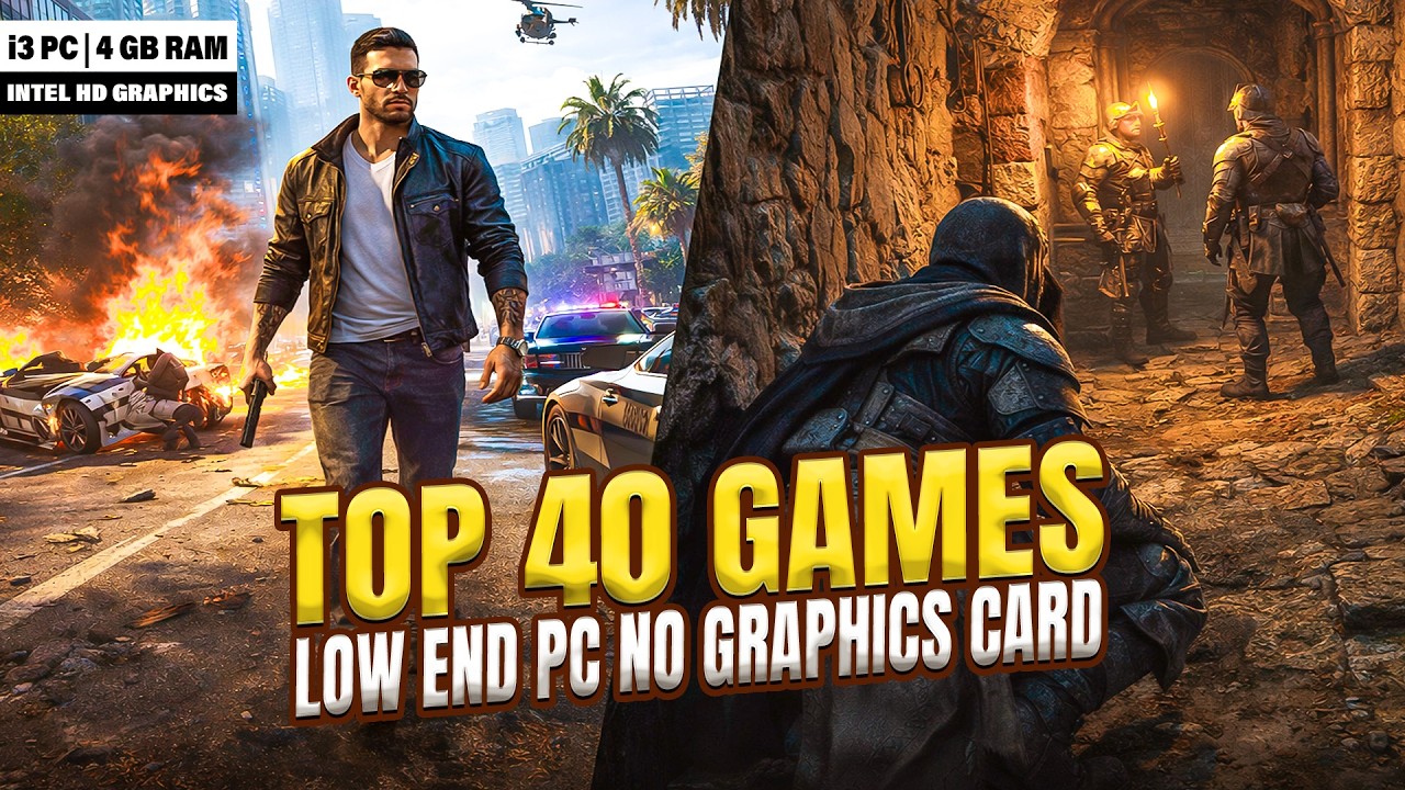 Top 40 Low End PC Games NO GPU | 4GB RAM | Intel HD Graphics