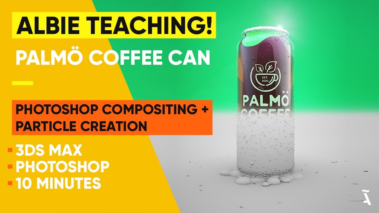 Particle Creation + Photoshop Compositing - Realistic High Poly coffee can in 3ds Max and Photoshop