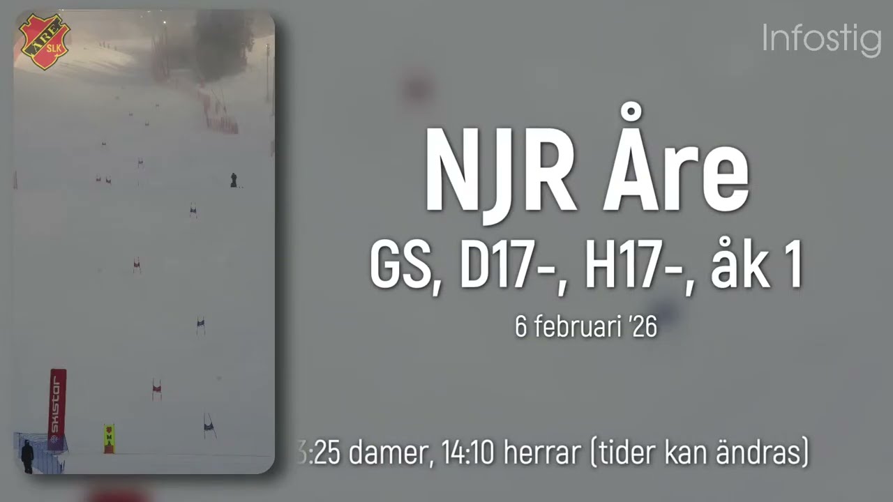 NJR GS Damer, och Herrar, Giant Slalom, Åre Nationalarena