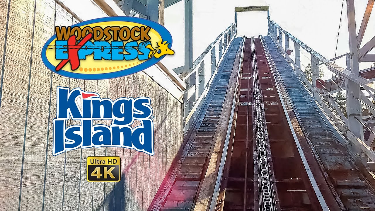 2024 Woodstock Express Wooden Roller Coaster On Ride Front Seat 4K POV Kings Island