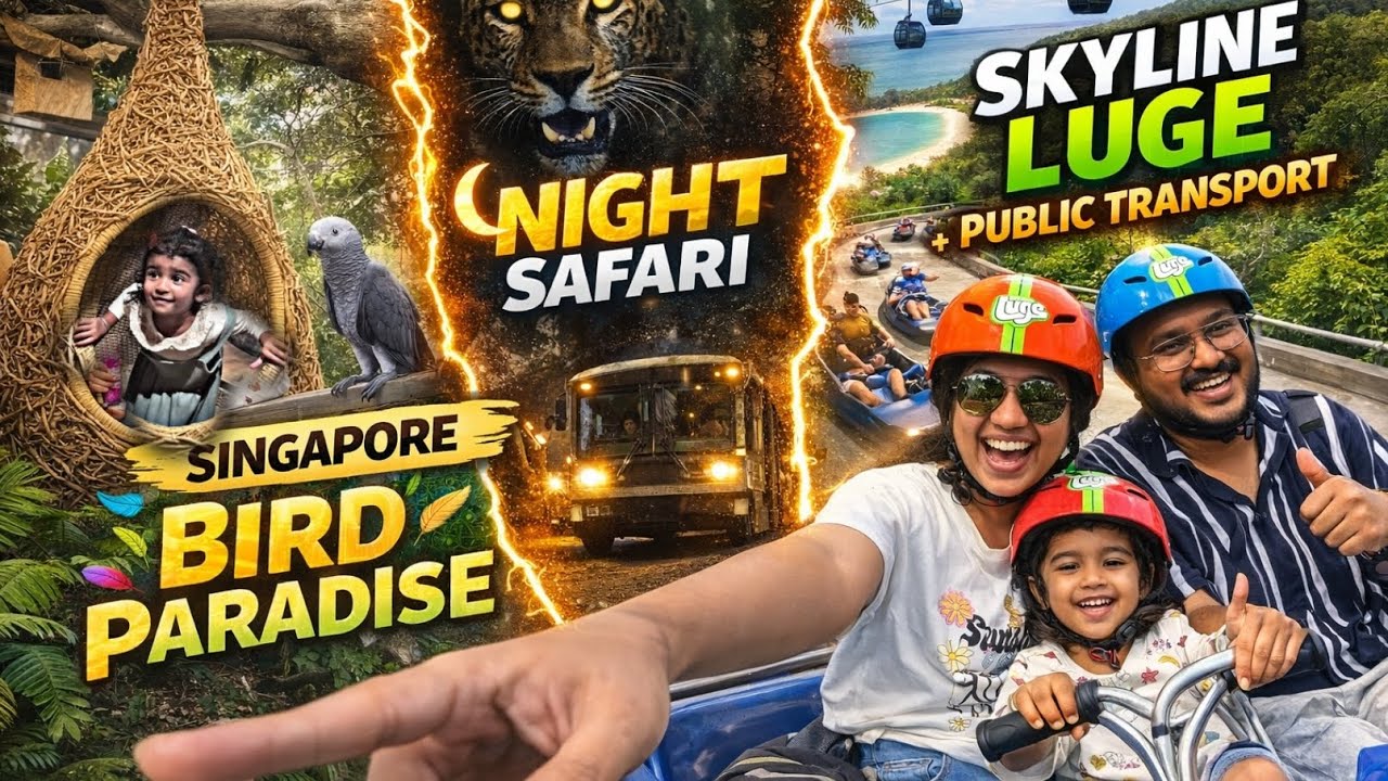 Singapore Tamil Vlog 🇸🇬 | Night Safari 🌙 & Sentosa Skyline Luge 🎢