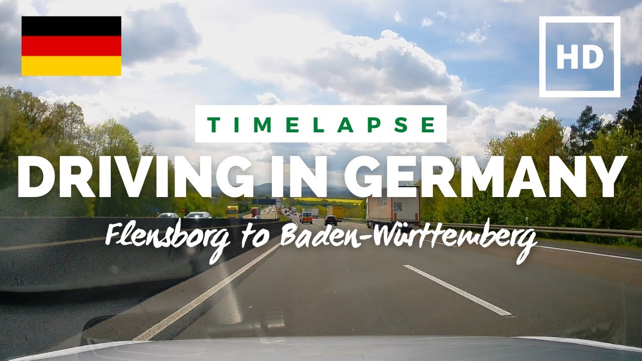 Driving across Germany (North to South from Flensburg to Baden-Württemberg) | Ambient Timelapse