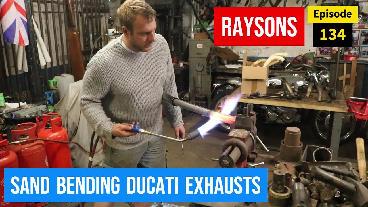 Sand Bending Custom Ducati Exhaust- Classic 1000s - Episode 134 - Hand bent Cafe Racer Headers