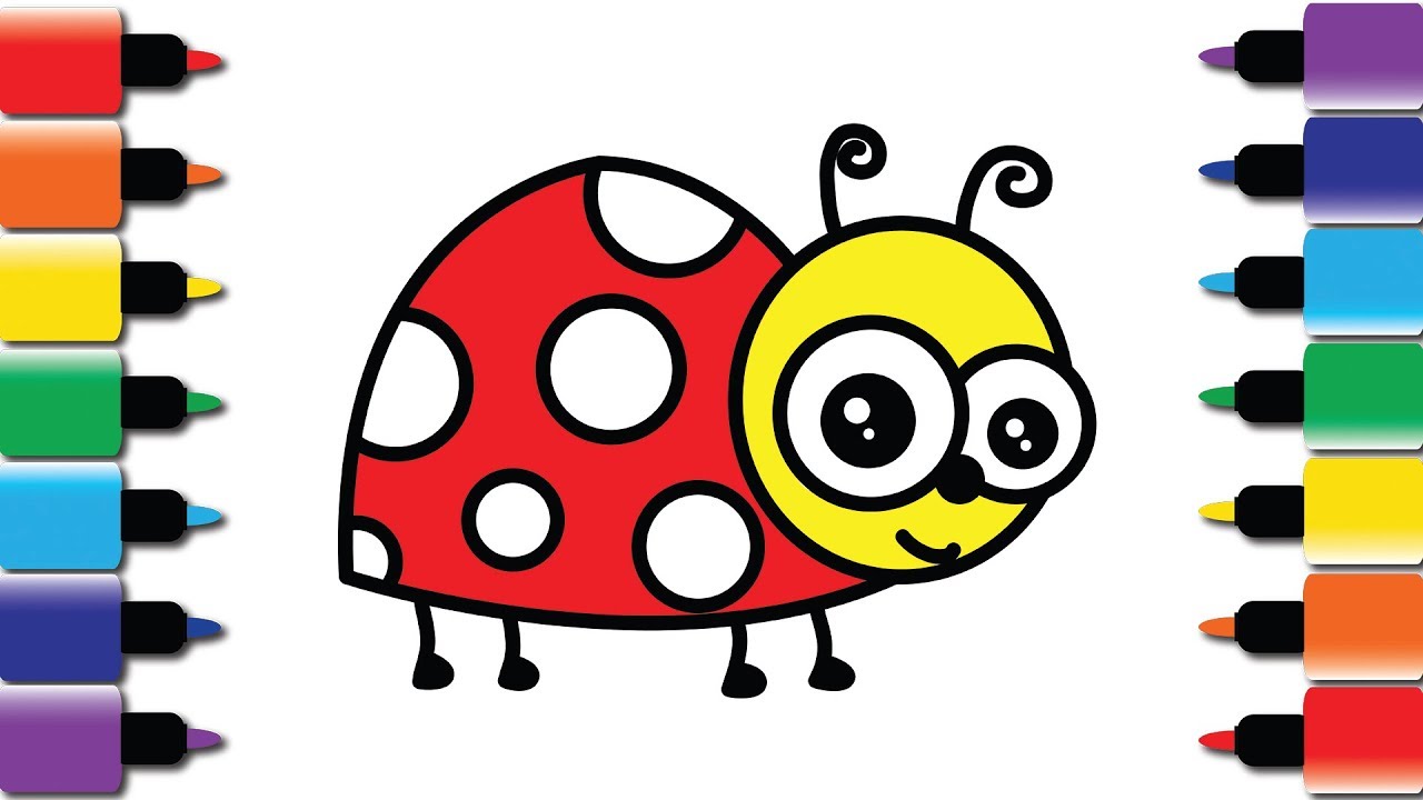How to Ladybug - Drawing and Colouring book for kids fun