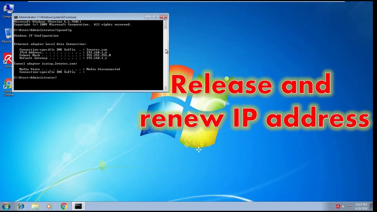 How to release and renew IP address
