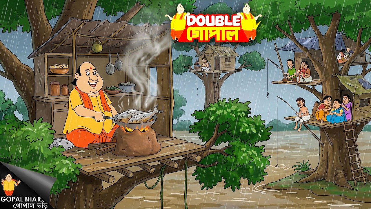 চারিদিকে বন্যা... গাছের উপর তৈরি একটা বাড়ি আর মাছের ভোজ শুরু! | Gopal Bhar | গোপাল ভর | New Episode