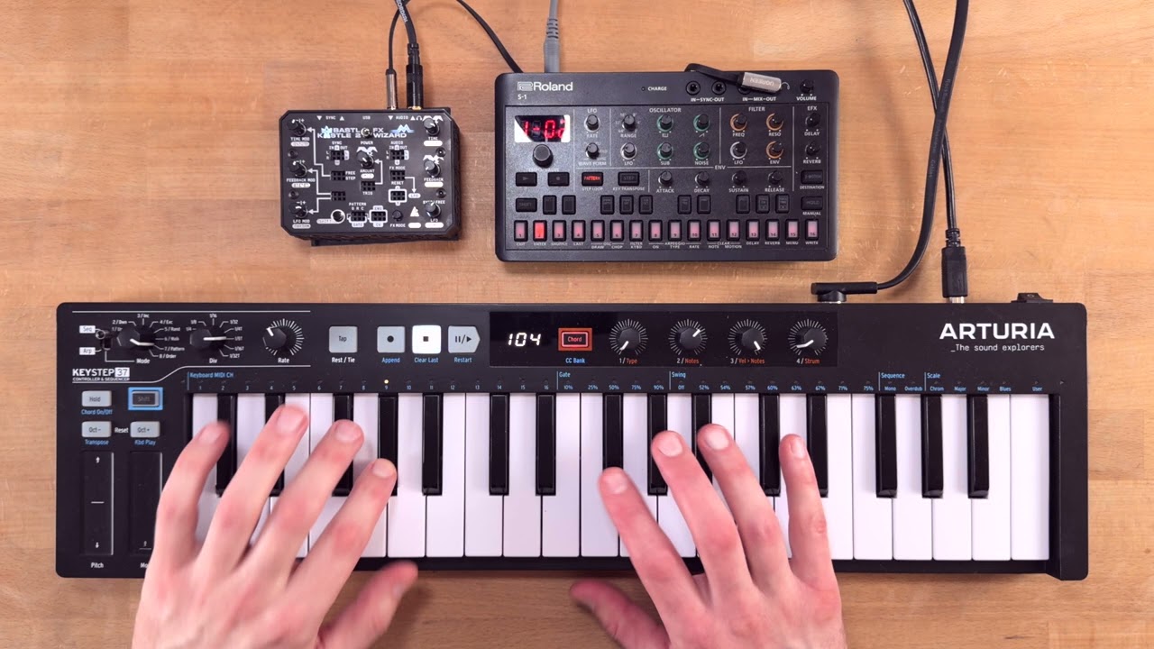 Bastl Kastle 2 Sound Demo (no talking) - with Roland S-1 Synth