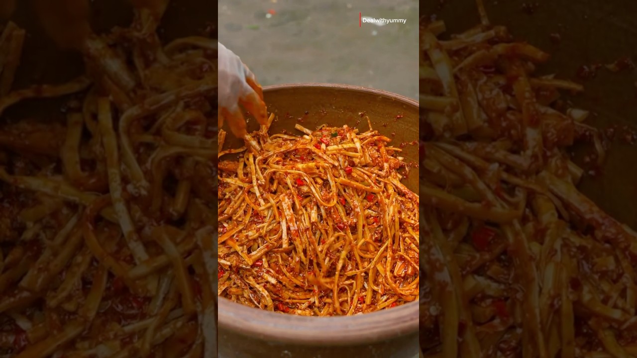 Hot & Spicy pickle made with Fresh Bamboo Shoot #shorts