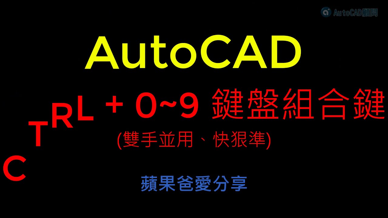 AutoCAD | 基礎入門 | CTRL + 0~9 | 鍵盤組合鍵