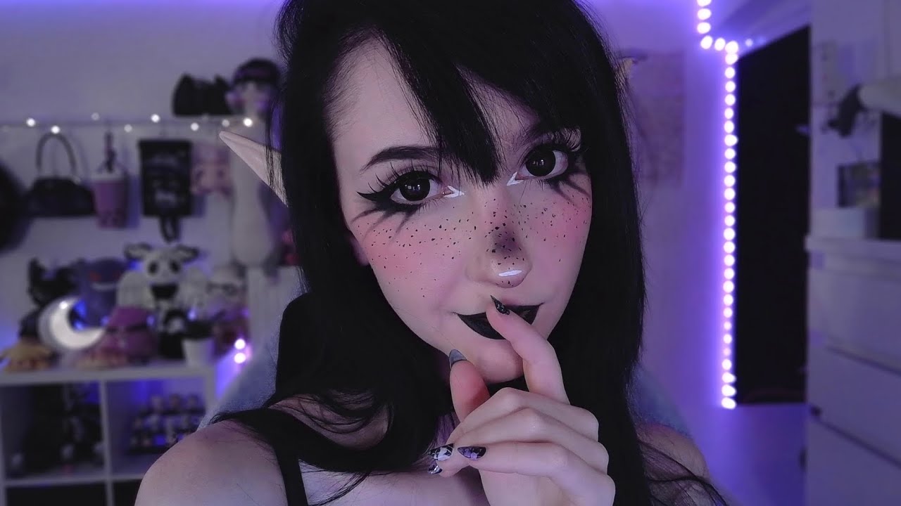 ASMR ☾ dark elf lures you to sleep (maybe permanently) 💤🖤 fluffy mic scratching, head massage