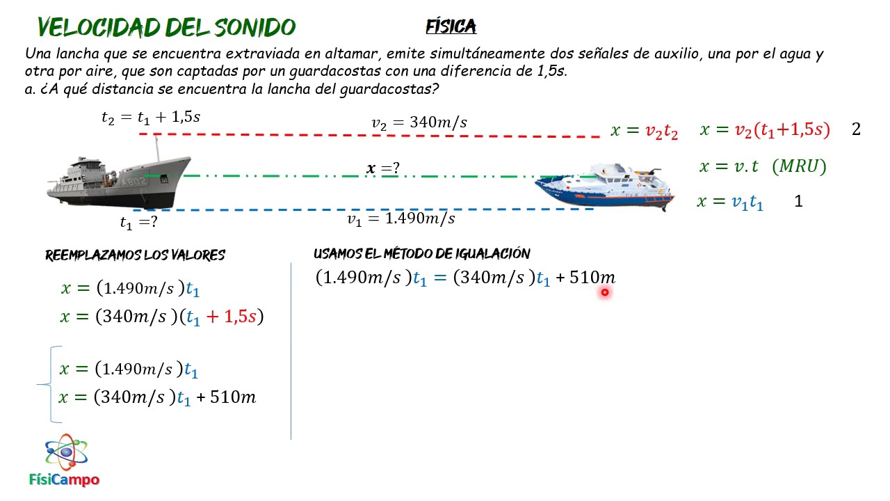Ejemplo de velocidad del sonido