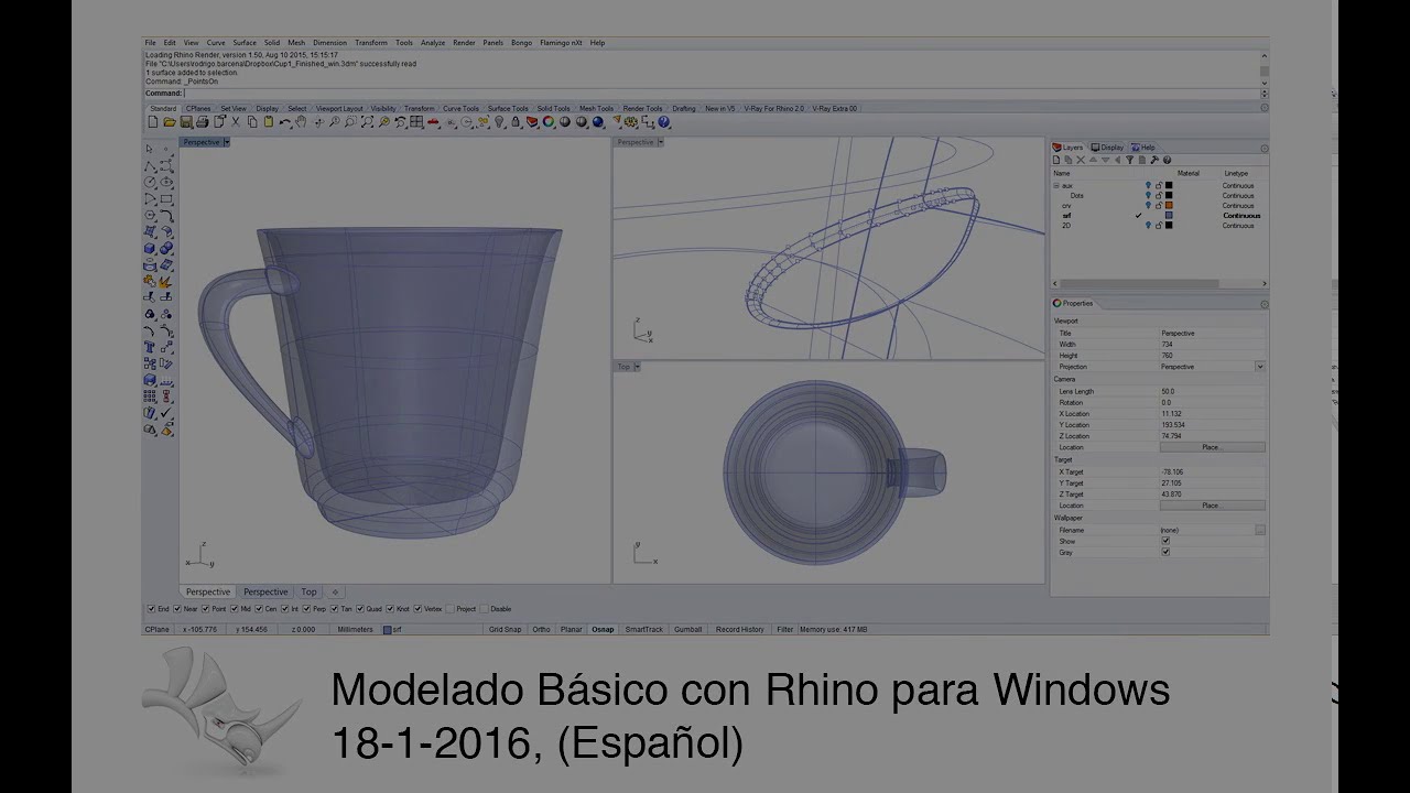Modelado básico con Rhino para Windows  - Fácil