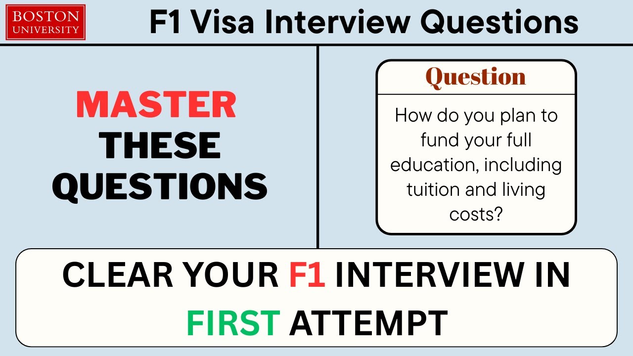 F1 Visa Interview Questions 2025 | USA Student Visa | Boston University