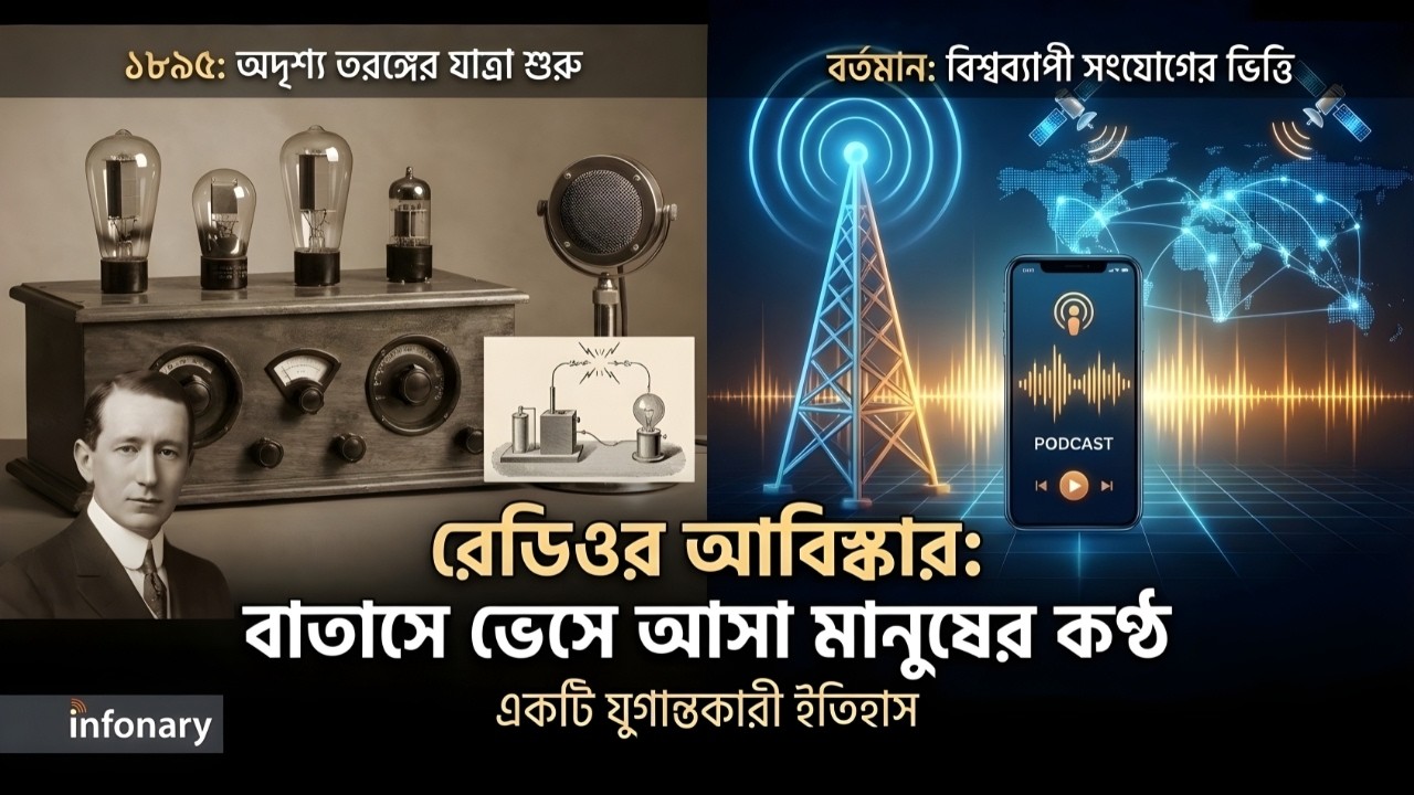 রেডিওর আবিষ্কার: কীভাবে বাতাসে ভেসে এলো মানুষের কণ্ঠ? Wireless Communication History | Infonary