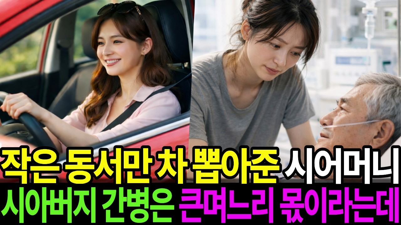 작은동서만 차 뽑아준 시어머니, 시아버지 간병은 큰며느리 몫이라는데..