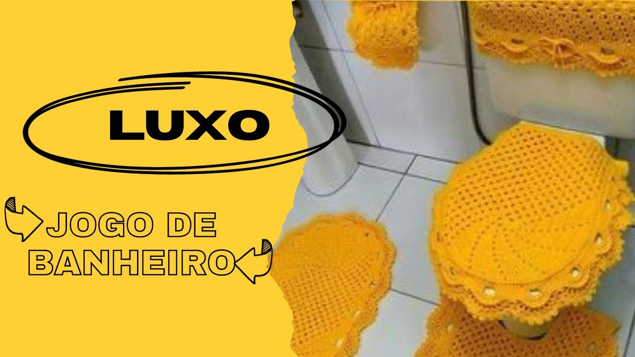 CROCHE- como fazer jogo de banheiro luxo em crochê / tampa do vaso de crochê