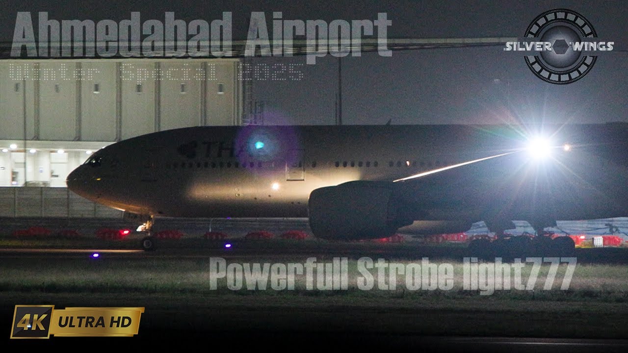 Ahmedabad Airport | 777 Thai Airways | Night Spotting