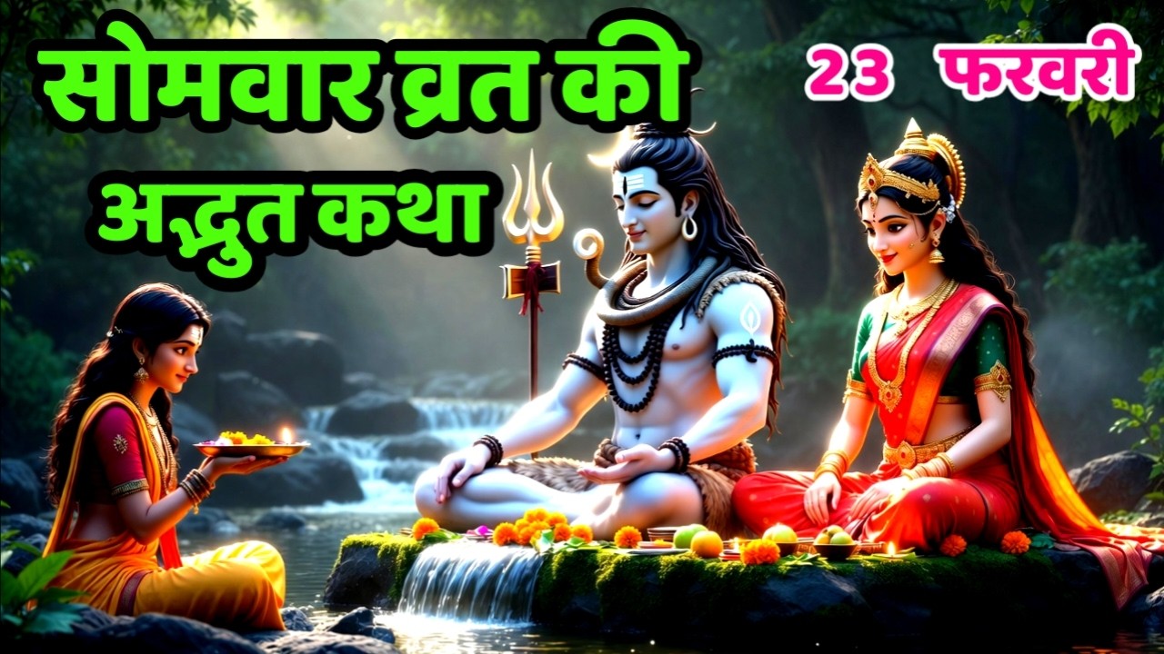 सोमवार व्रत की अद्भुत कथा | 23 फरवरी 2026 | somvaar vrat katha. #somvar