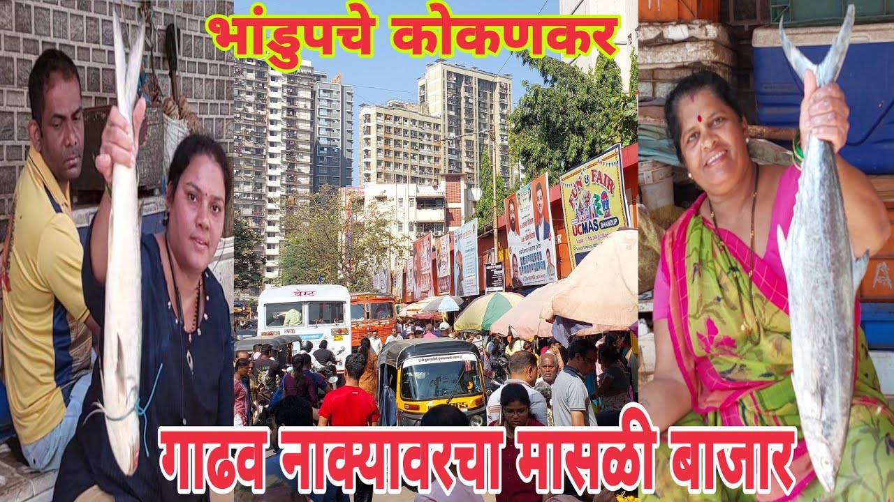 भांडुपच्या गाढव नाक्यावरील मासळी बाजार 🐬🐠🐟Bhandup fish market!