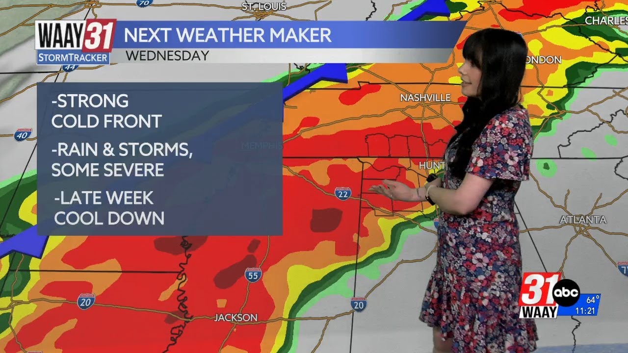 A few chances for stronger storms to start off the week