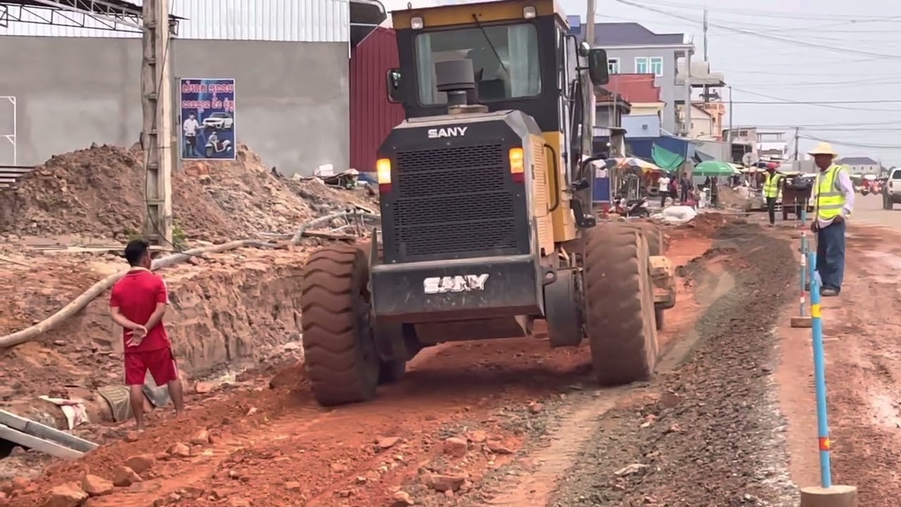 How To Bulldozer And Roadroller Make Road Good at Night