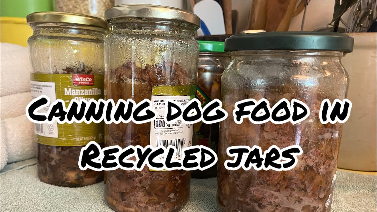 Canning Dog Food in Recycled Jars