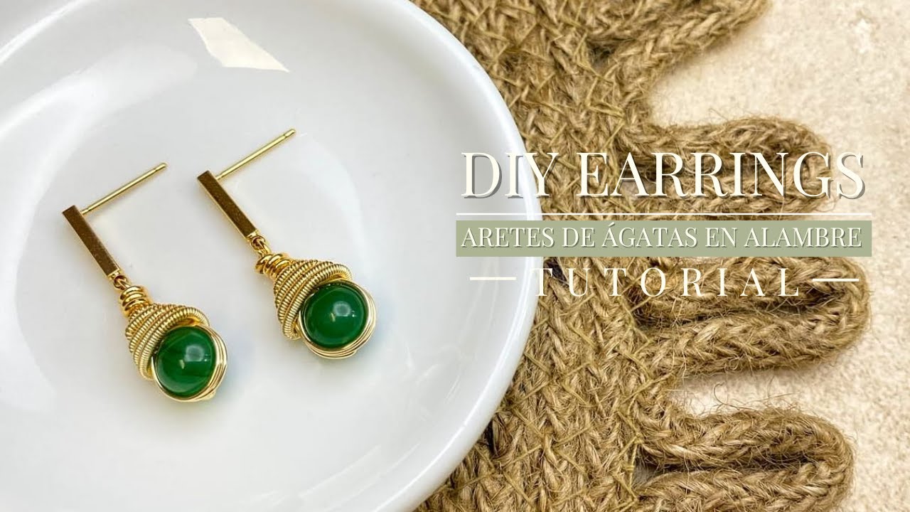 🌼Aretes de ágatas en alambrismo | Tip para esconder el asa 😌👌