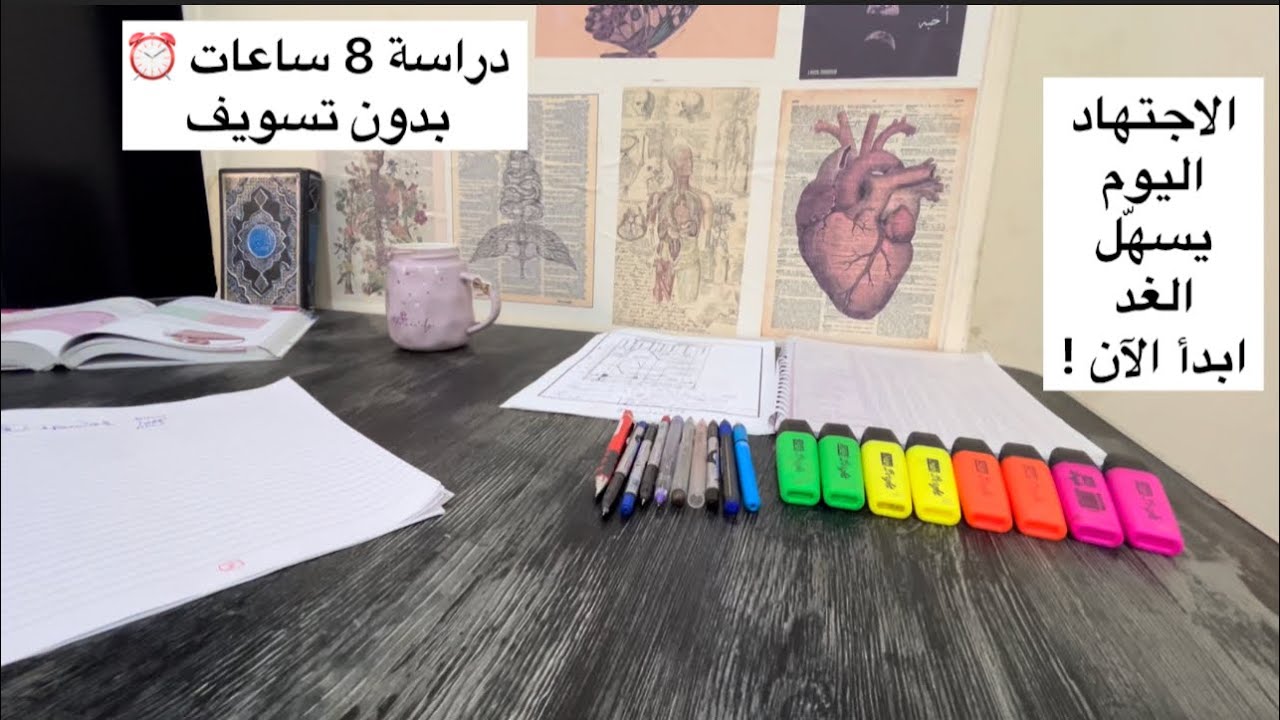 لا تبحث عن الكمال، ابحث عن الإنجاز ادرس معي لمدة 8 ساعات ⏰ بتركيز قوي مع تلاوة القرآن  study with me