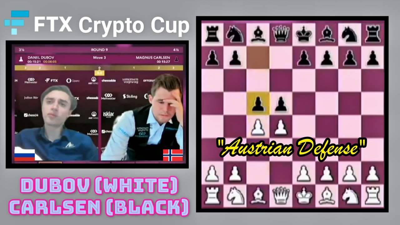 Carslen Unleashed the Bizarre Austrian Defense Against Dubov's Queen's Gambit. FTX Crypto Cup.