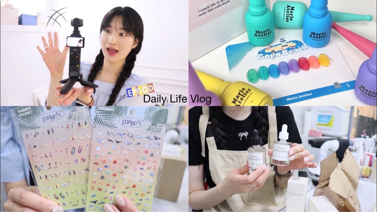 SUB[VLOG] 어쩌다보니 다시 16분대..(여름맞이 신상 제품소개, 투명하고 맑은 고고비치, 깔끔한 풀컬러, 오즈모 포켓3, 날마다 택배깡, 가성비 기초젤을 찾는다면 오니리크)