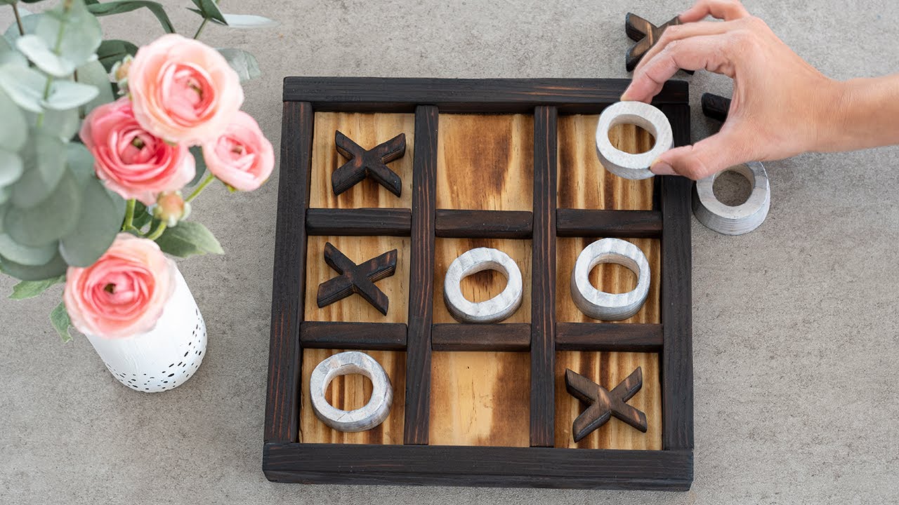 Super Easy Wooden DIY Tic Tac Toe Game Board - Anika's DIY Life